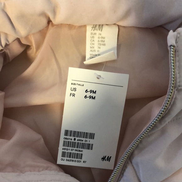 NWT H&M Pink Quilted Puffer - Picture 5 of 5